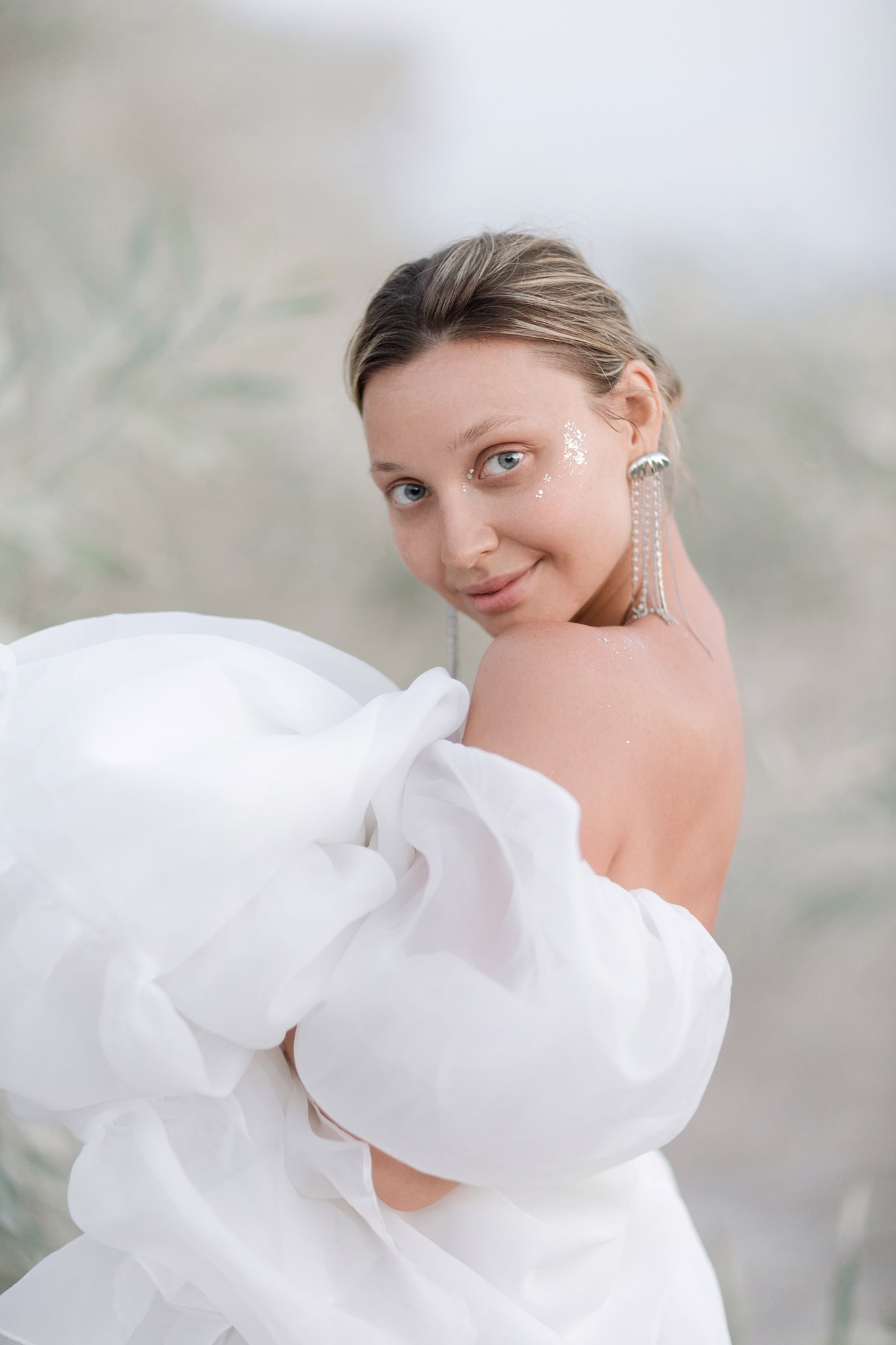 Soft portrait of a woman in white