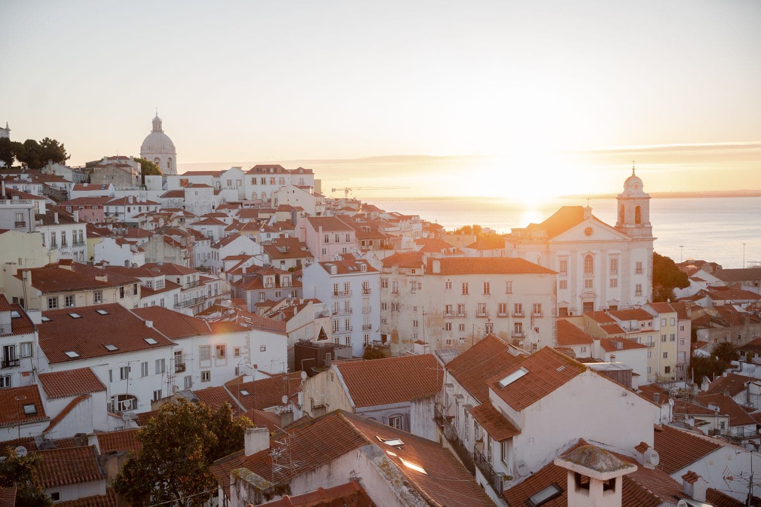 Morning light over the rooftops of Alfama, Lisbon