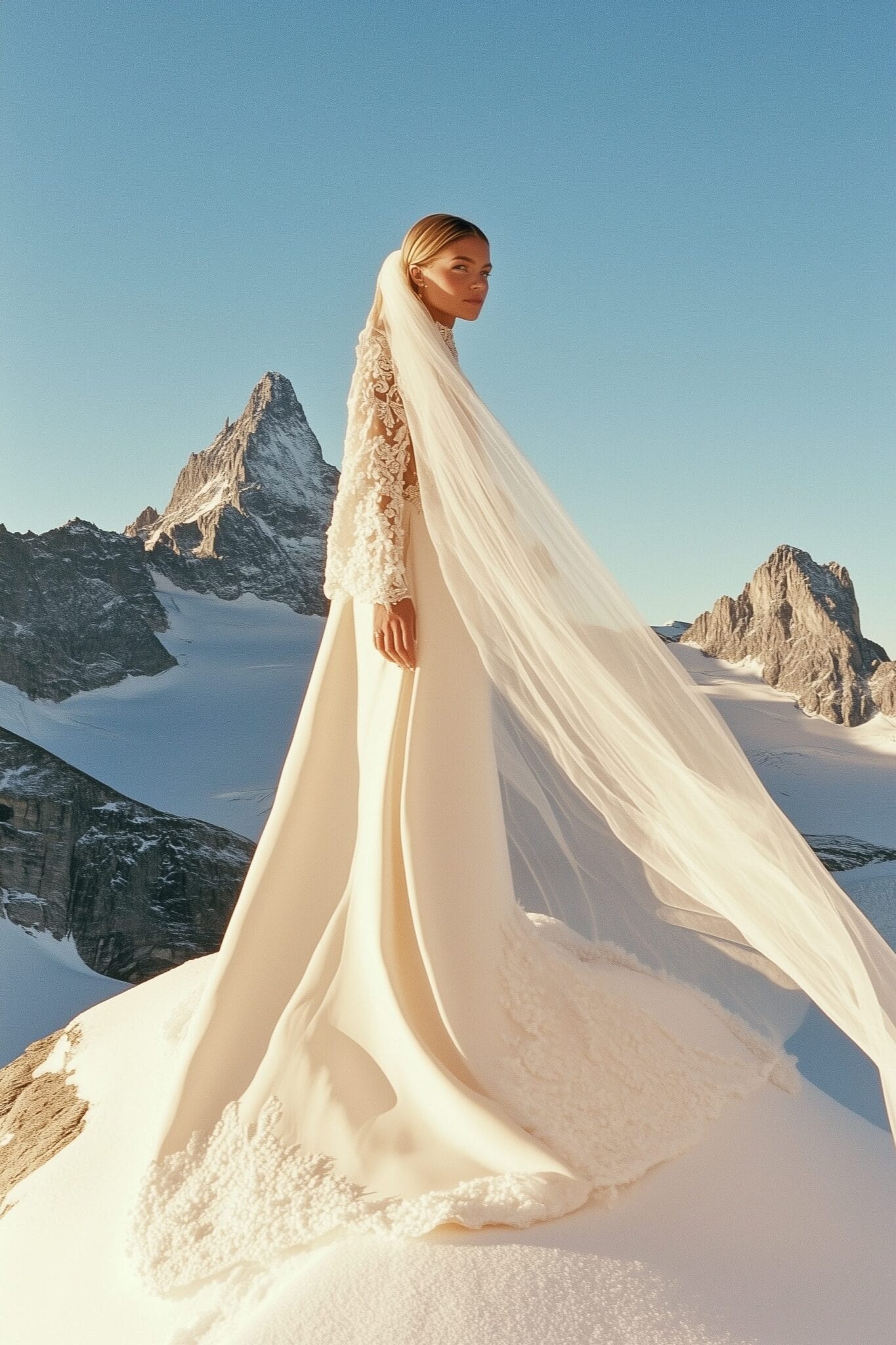 yananalala_A_stunning_bride_standing_atop_a_snow-covered_peak_i_84d89b5a-109f-4546-ad07-55242fb6f0f1